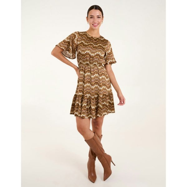 Blue Vanilla Crew Neck Mini Dress