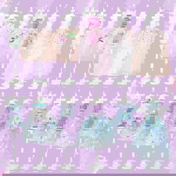 deAO Toys Dolls Dress-Up Set – Fashion Designer Kit with Princess Dresses, Mermaid Skirts & More, Ideal Birthday & Christmas Gift for Kids