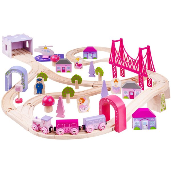 Bigjigs Rail Wooden Fairy Town Train Set - 75 Pieces