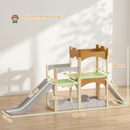 AIYAPLAY 5 in 1 Kids Indoor Playset with Climbing Wall for 3-6 Years