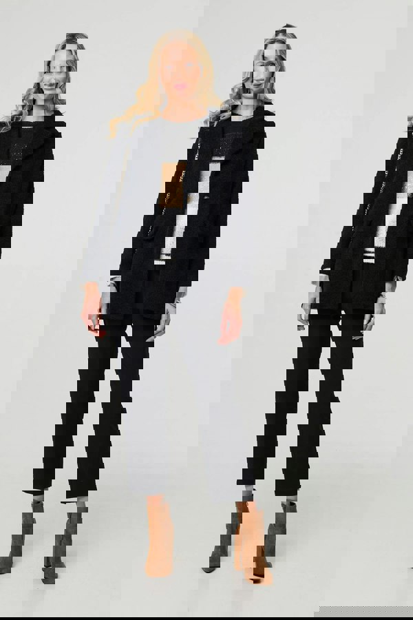 Black | Soft Texture Pocket Detail Blazer Jacket
