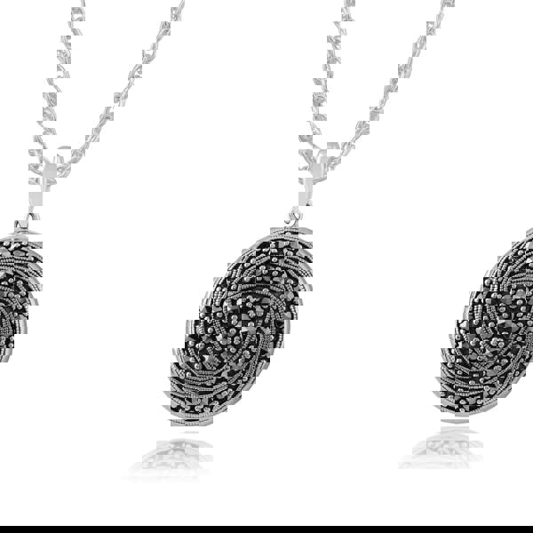 Rennie Mackintosh Marcasite Rose Drop Earrings & Pendant Set Image 3