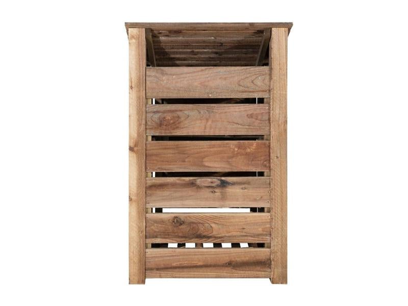 Arbor Garden Solutions Slatted wooden log store W-79cm, H-126cm or 180cm, D-88cm - Brown Finish