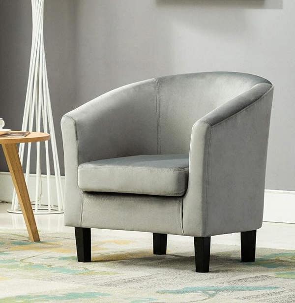 Velvet Fabric Tub Chair Armchair club Chair for Dining Living Room & Cafe