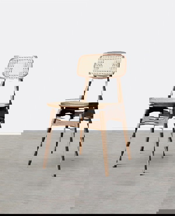 Hans Style Rattan Dining Chair, Light Oak-Weilai Concept