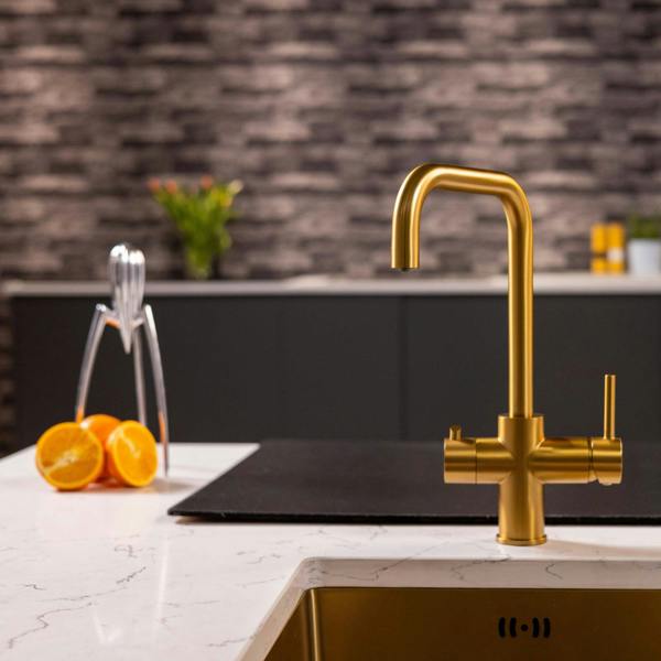 Flode tre | 3 in 1 Boiling Water Tap | Brushed Gold Finish