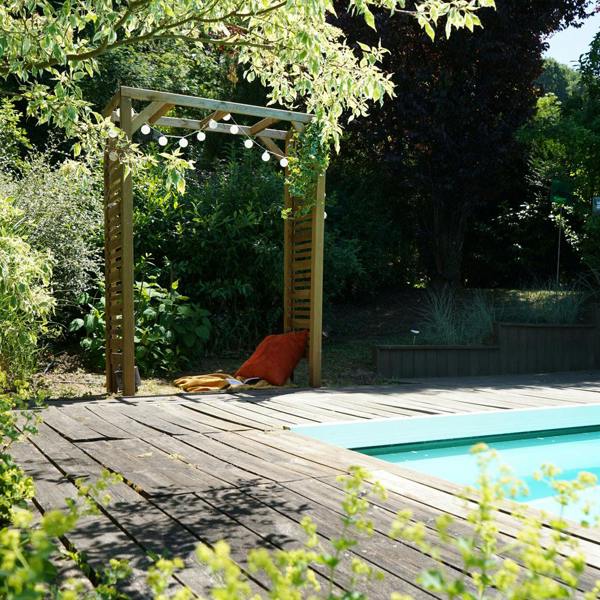 Cerland Ling Z Flat Top Garden Arch 2.14m Pressure Treated Slatted Wooden Arch