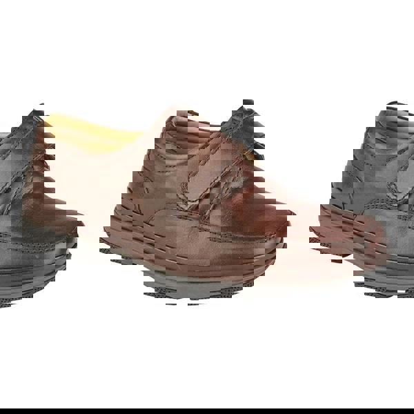 Roamers Mens Leather Wide Fit Touch Fastening Casual Shoes - Brown - 