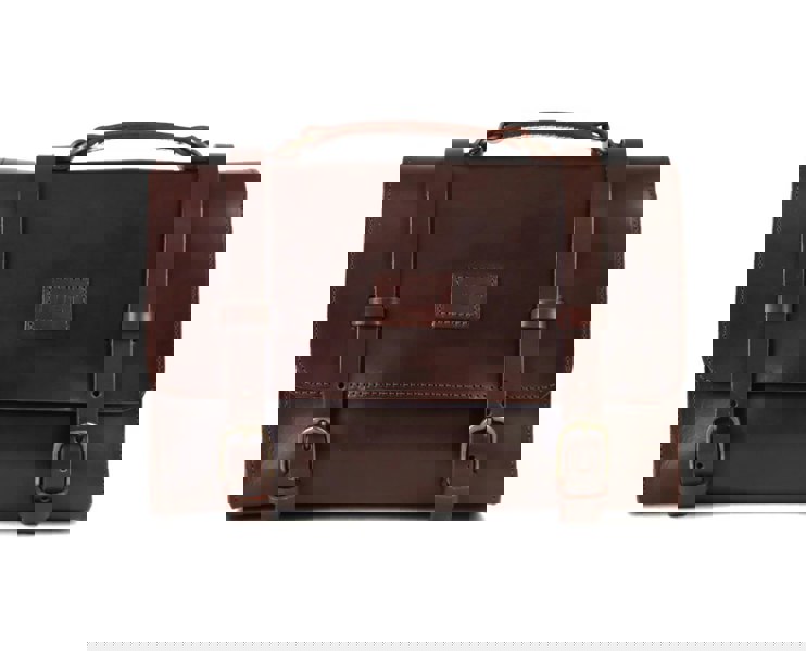 Leather Briefcase in Cuoio Dark Brown Mod 119