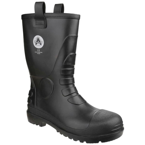 Amblers Safety FS90 Waterproof PVC Pull on Safety Rigger Boot Unisex in Black