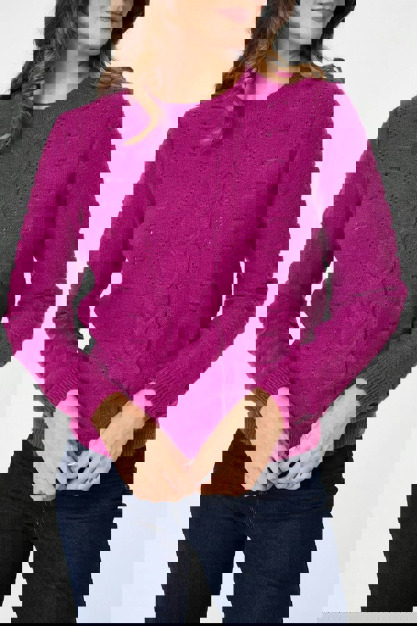 Orchid | Textured Long Sleeve Knitted Jumper
