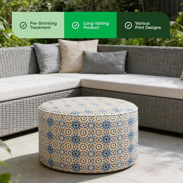 Gardenwize Outdoor Pouf Ottoman – Casablanca Inflatable Footstool