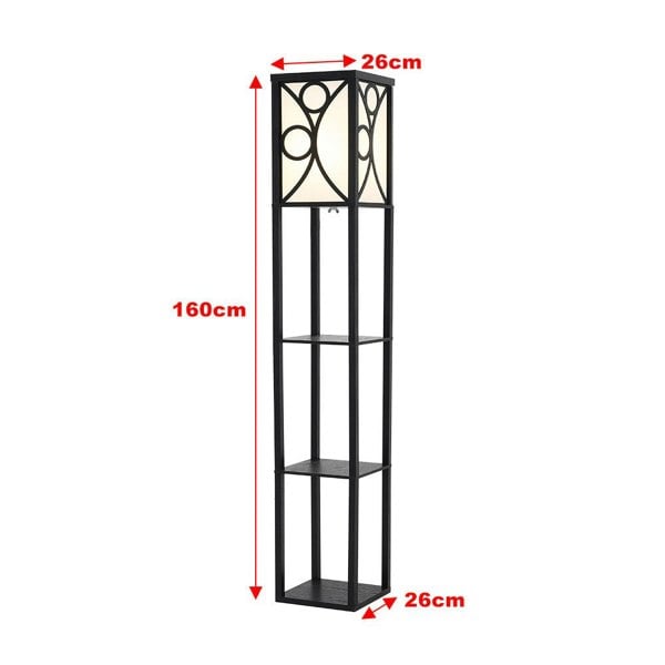 Modern Floor Lamp with 3 Wood Shelves Floorlamp Living and Home