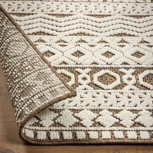 The Rustic Rug : Geometric Block Stripe Design