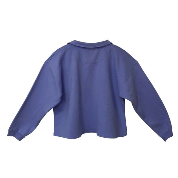 Frock Tales Lottie Oversized Cropped Sweat Shirt in Violet