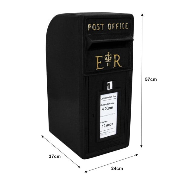 Monstershop Black Royal Mail Post Box with Stand