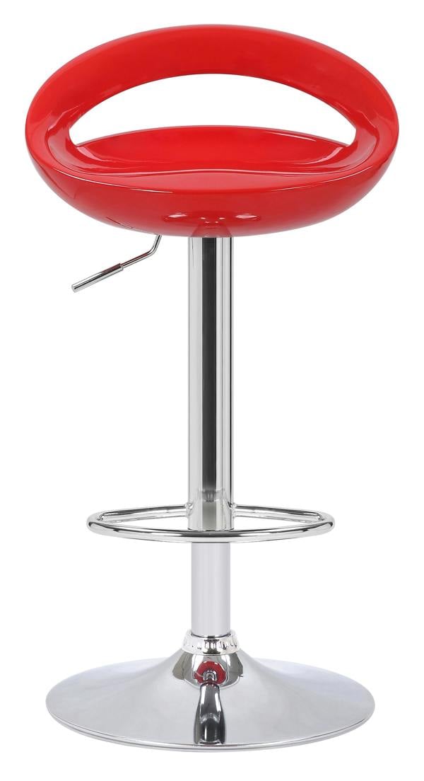 Lamboro Sorrento Swivel Breakfast Bar Stool, Chrome Stem, Height Adjustable Swivel Gas Lift, Home & Kitchen Plastic Barstool, Red