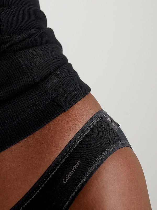 Calvin Klein IDEAL COTTON 3 Pack Womens Bikini Briefs Black