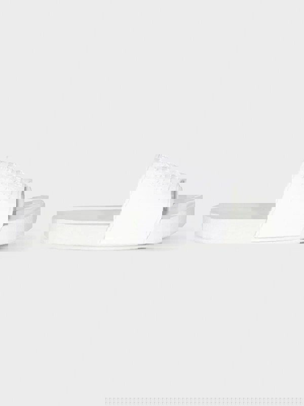 Maison Margiela Embossed Logo Tabi Sliders White - Supplied FashionMaison Margiela