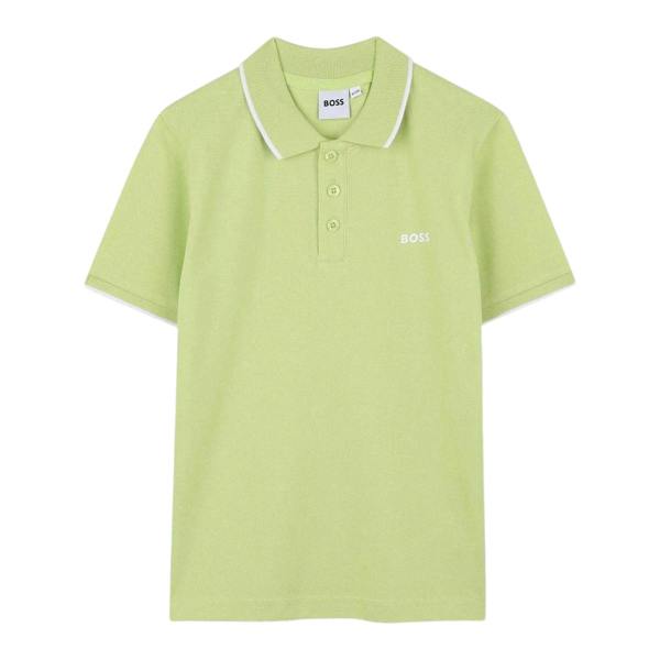Boss Childrens/Kids Contrast Tipped Short-Sleeved Polo Shirt - Apple Green - 