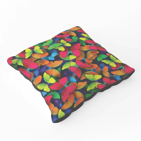 Warren Reed Rainbow Butterflies Floor Cushion