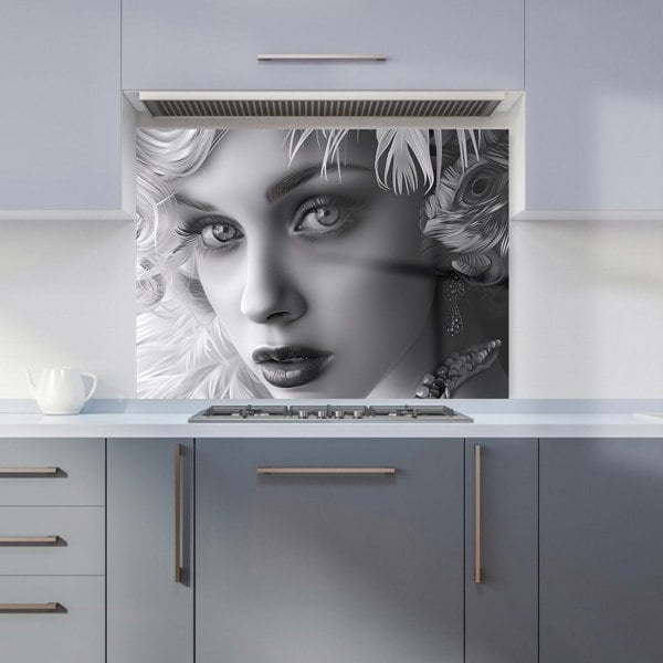 Warren Reed - Designer Glamorous Monochrome Diva Kitchen Splashback