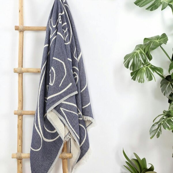 Cotton and Olive Contour Soft Cotton Jacquard Throw