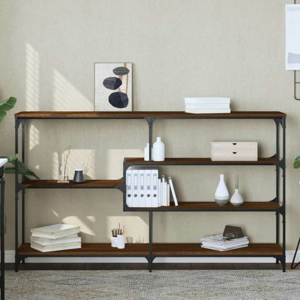 Berkfield Console Table Brown Oak 160x32x95 cm Engineered Wood