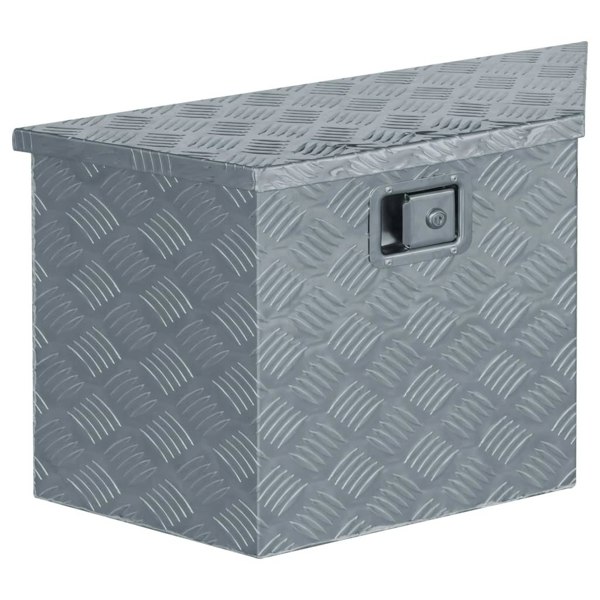 Berkfield Aluminium Box 70x24x42 cm Trapezoid Silver