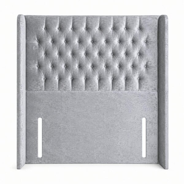 Great British Beds Chesterfield Winged Headboard - Silver Plush