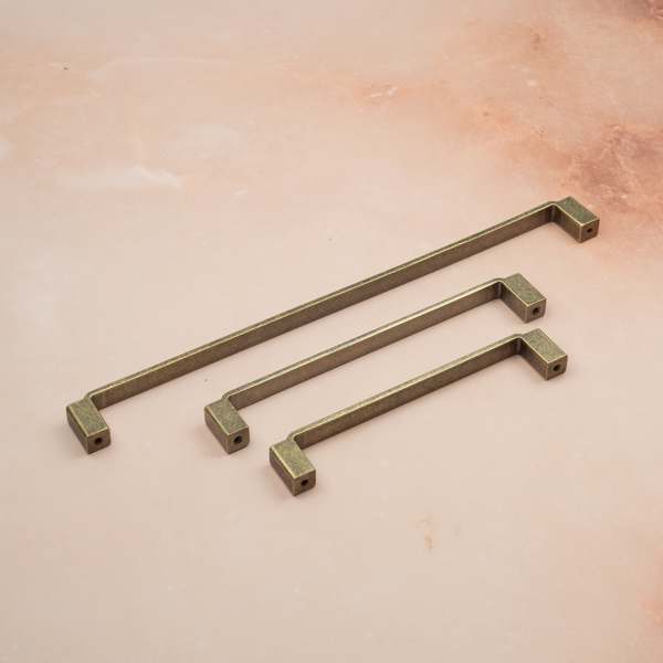 Handle & Home Antique Brass Stepped Cabinet Handles