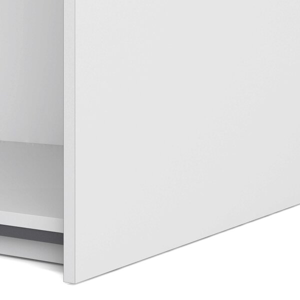 Wyld Haus Bordeaux Wide White and Mirror Double Sliding Door Wardrobe 5 Shelves 180cm