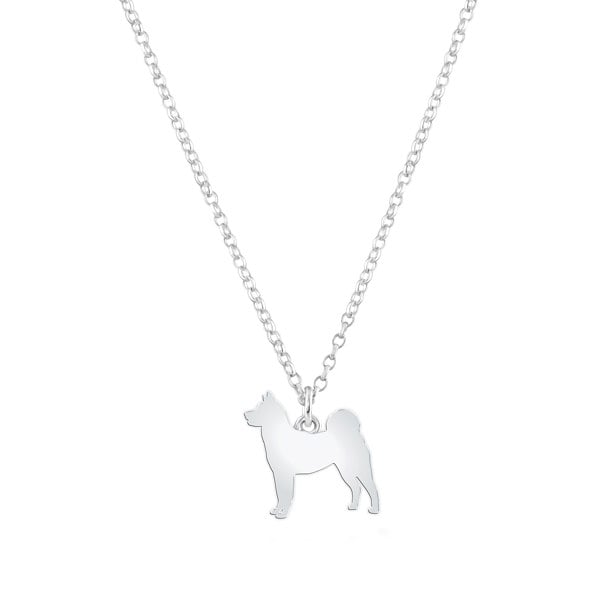 Mylee London Akita Silhouette Silver Necklace - Personalised