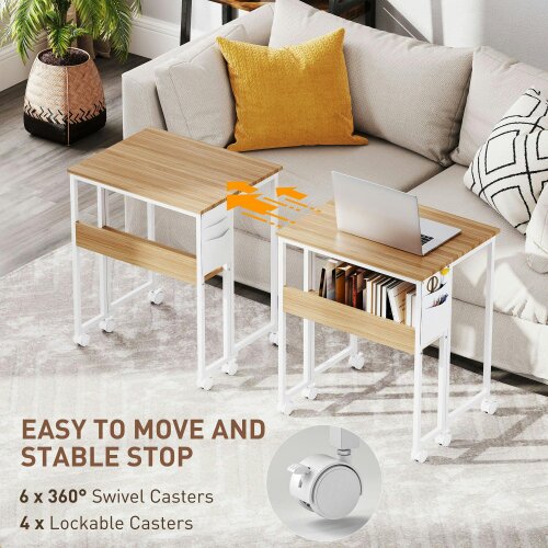 Wyld Haus Noni 63cm Wooden Natural Drop Leaf Writing Desk