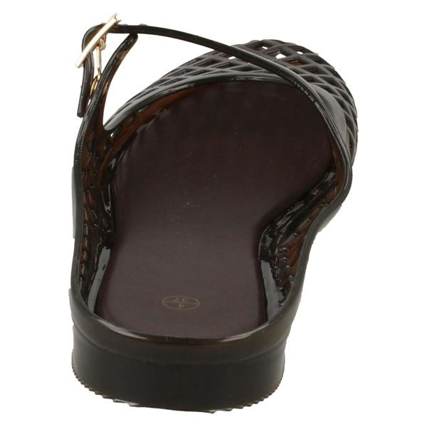 Spot On Ladies Spot On Flat Jelly Mesh Mule Sandals F00503