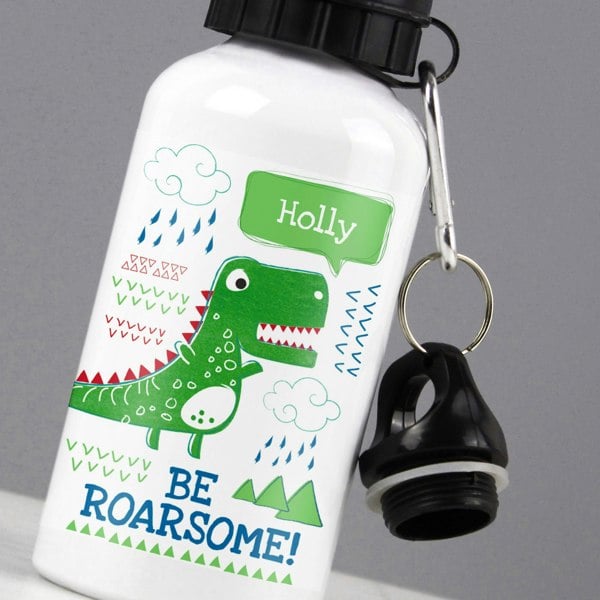 Personalised Memento Company Personalised 'Be Roarsome' Dinosaur Drinks Bottle