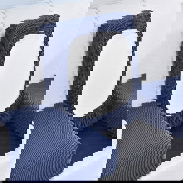 Anyhouz Anyseat Sofa Cover Navy Polyester Thick Stretchable Cushion For Living Room 1Pc Enlarge Size 160-185cmx85-105cm