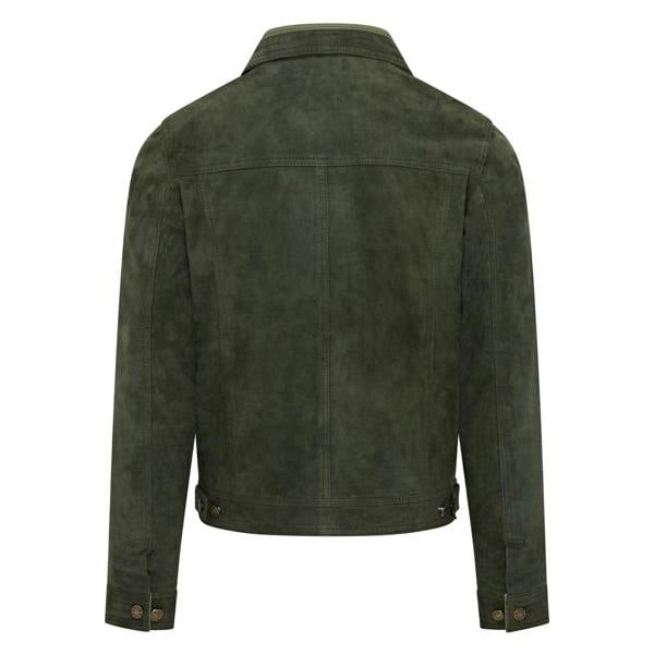 Infinity Leather Mens Trucker Goat Suede Western Leather Jeans Jacket - Yangon