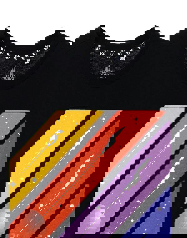 Star Trek Mens Black Ships in Space Short Sleeved T-Shirt