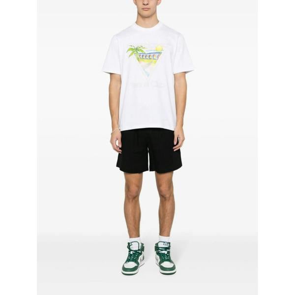 Casablanca Tennis Club Icon Printed Style Icon Tennis Club Icon Printed T-Shirt in White T-Shirt   in  White