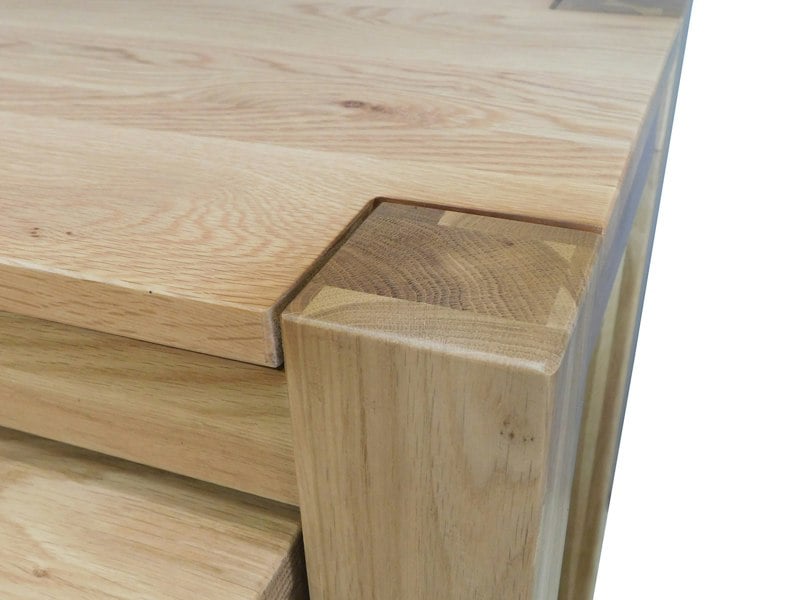 That's Furniture Kuba Solid Oak Nest of 3 Side Tables for Living Room