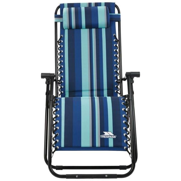 Trespass Glentilt Reclining Garden Chair/Recliner - Blue Stripe - 