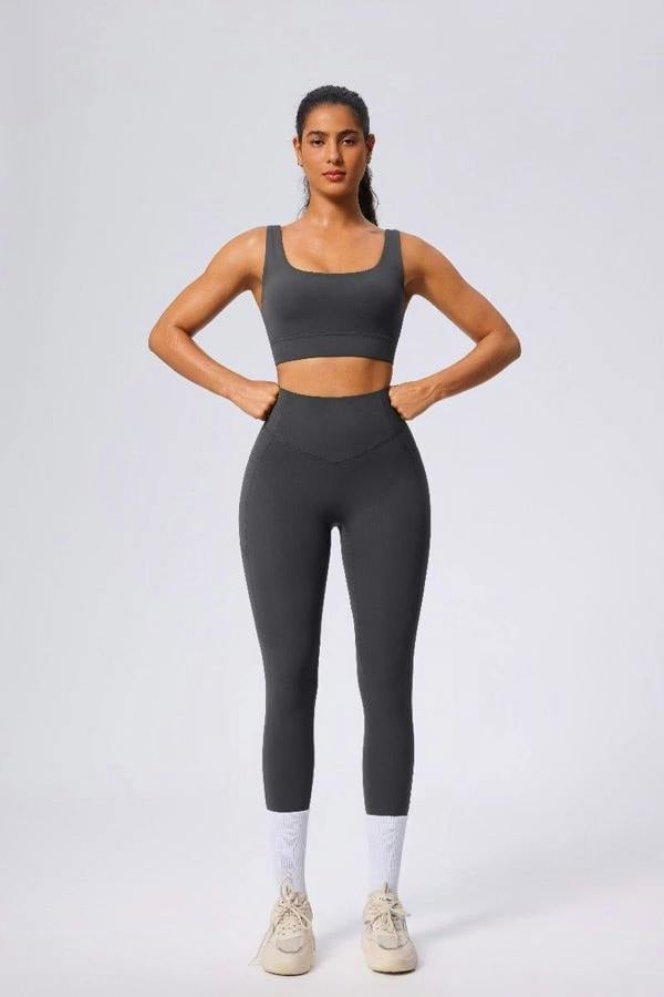 Anniou High Rise Yoga Leggings - Gray