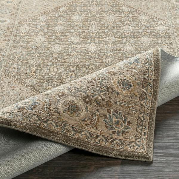 Livabliss Arda-Vintage Taupe Brown Grey Traditional Boho Fringe Rug
