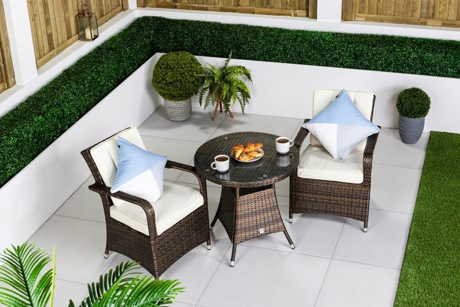 Giardino Arizona Rattan Garden Bistro Set Patio Table and Chairs