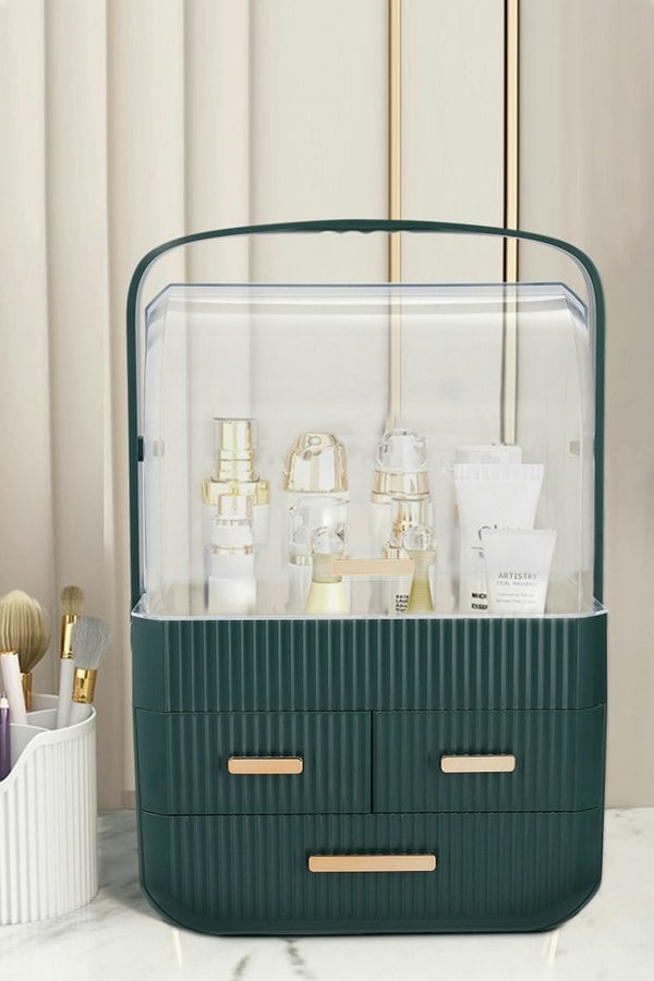 Living and Home Dustproof  Lagre Cosmetics Organizer With 3 Drawers