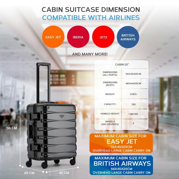 Flight Knight 56x45x25cm Carry On Suitcase - Jet2,British Airways, EasyJet (Paid)
