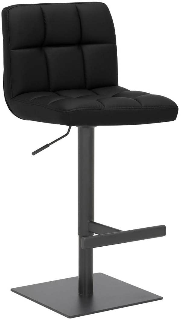 Lamboro Deluxe Allegro Bar Stool, Luxury frame in Matt black with Weighted Base , Kitchen Bar Stool, Black