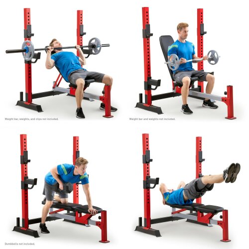 Marcy MWB7096 Olympic Weight Bench Adjustable Hooks & Safety Catchers