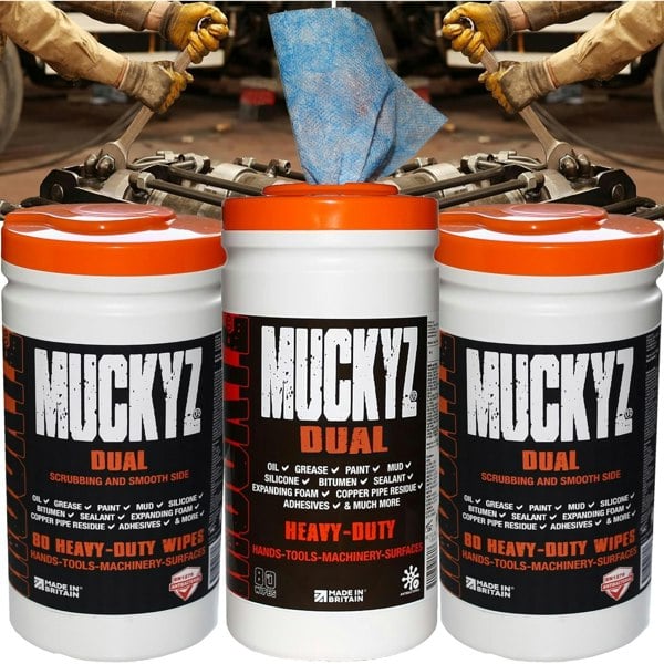 1 Tub (80 Wipes) Heavy Duty Hand & Surface Scrub Wipes Ideal For Machinery & Tools